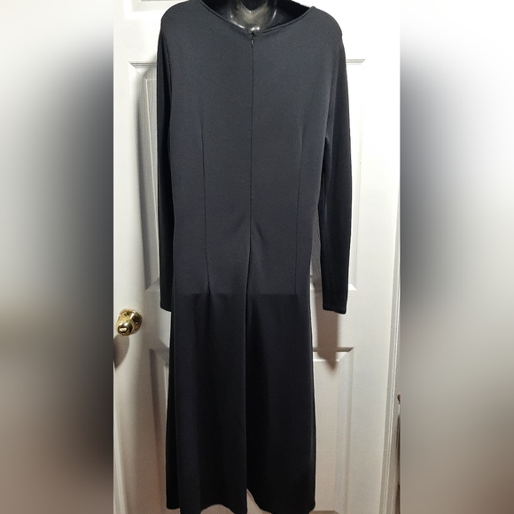 Talbots Woman's XL Classic Simple Elegant Black Dress Long Sleeve Stretch Fabric - Picture 5 of 9